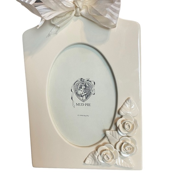 Mud Pie Rosette Ribbon Photo Frame shabby chic Victorian - Picture 1 of 8